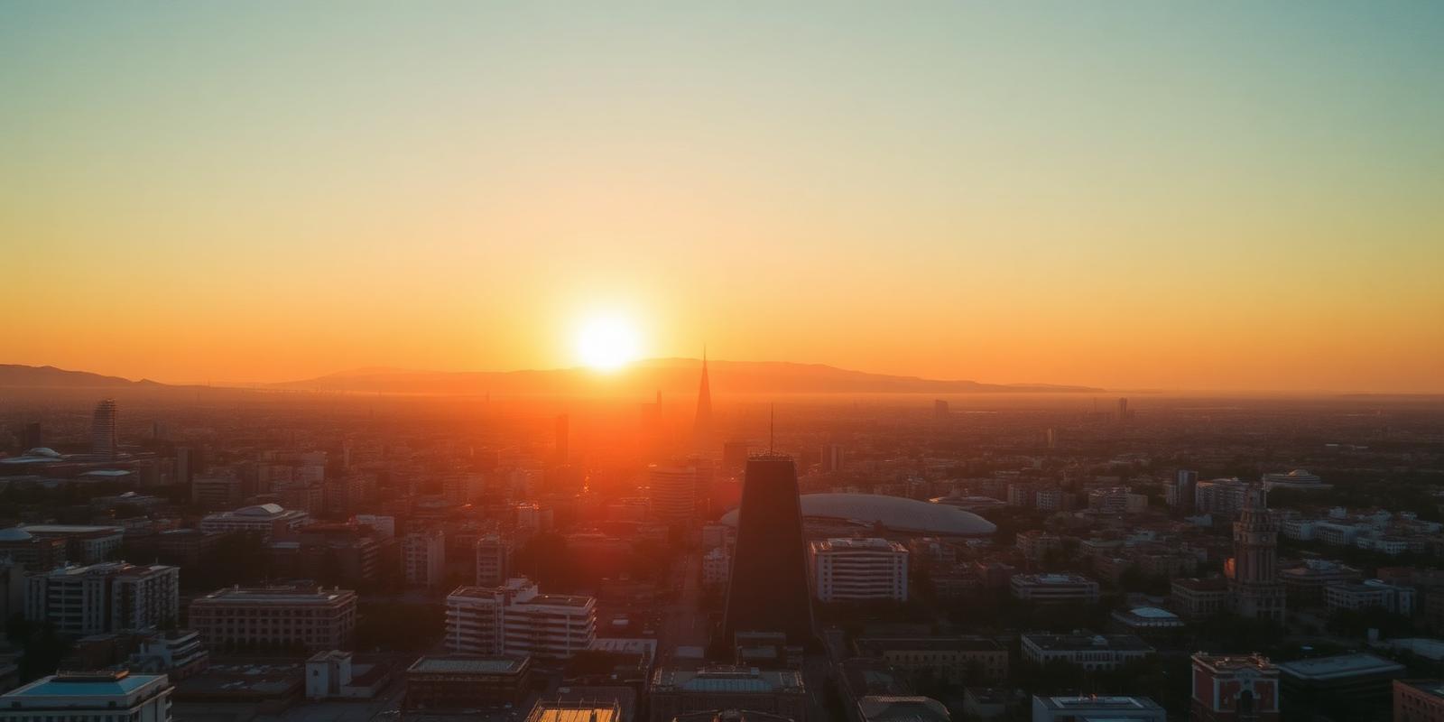 Skyline de Valencia al atardecer